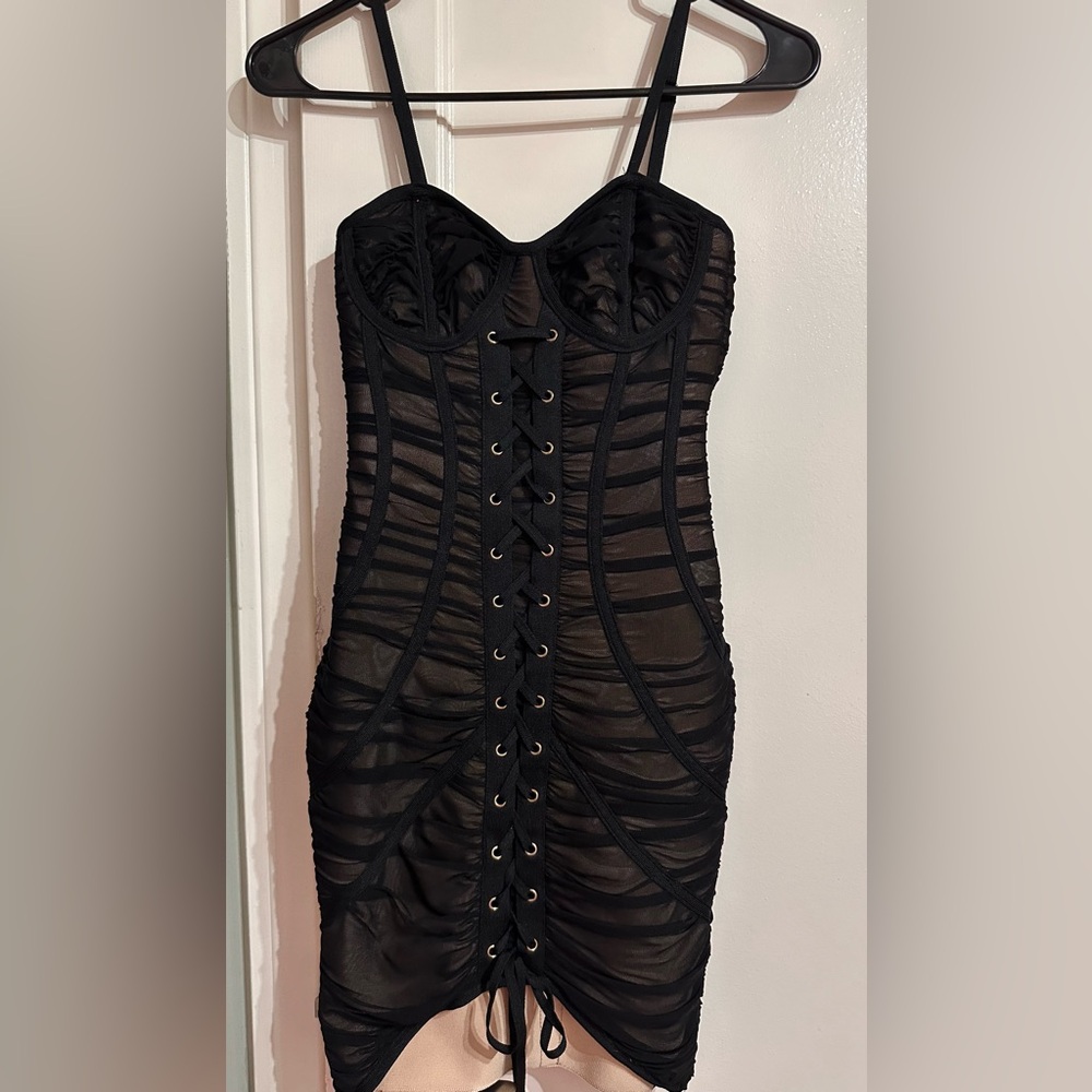 Fashion Nova Black Bandage Dress